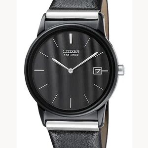 Citizen Eco-Drive Black Leather Strap Watch